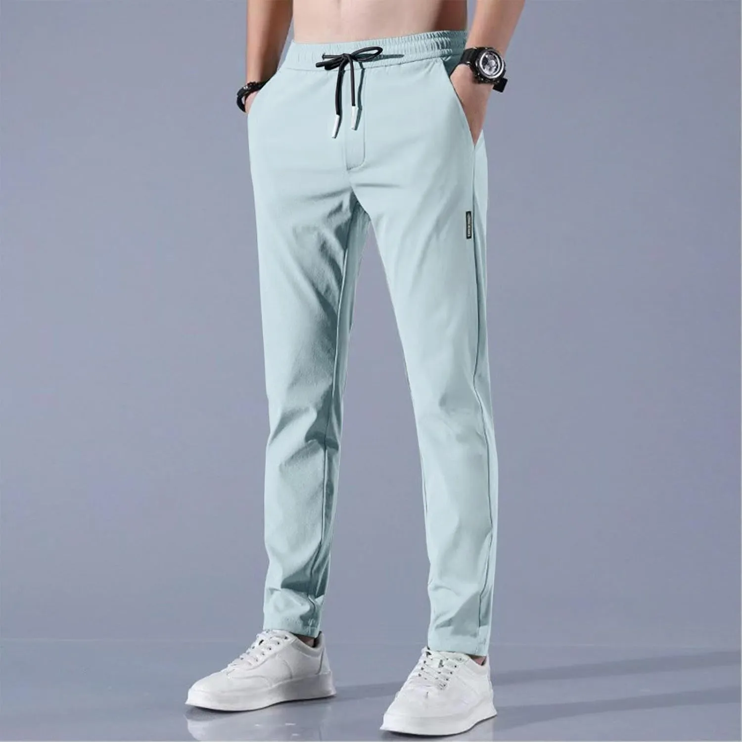 2025 Men's Stretch Pants Summer Casual Breathable Straight Leg Pants