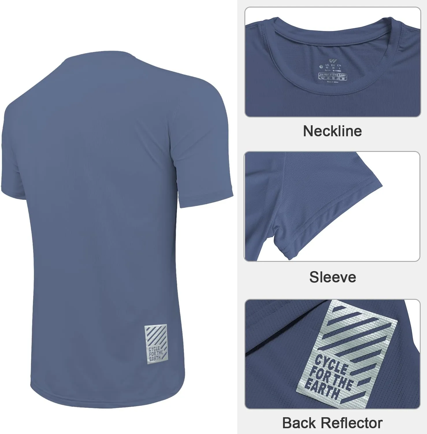 3-5 Pack Men Workout Shirts Quick Dry Running T-Shirt Short Sleeves Crew Neck Tee Athletic Moisture Wicking Gym Top UPF 50 