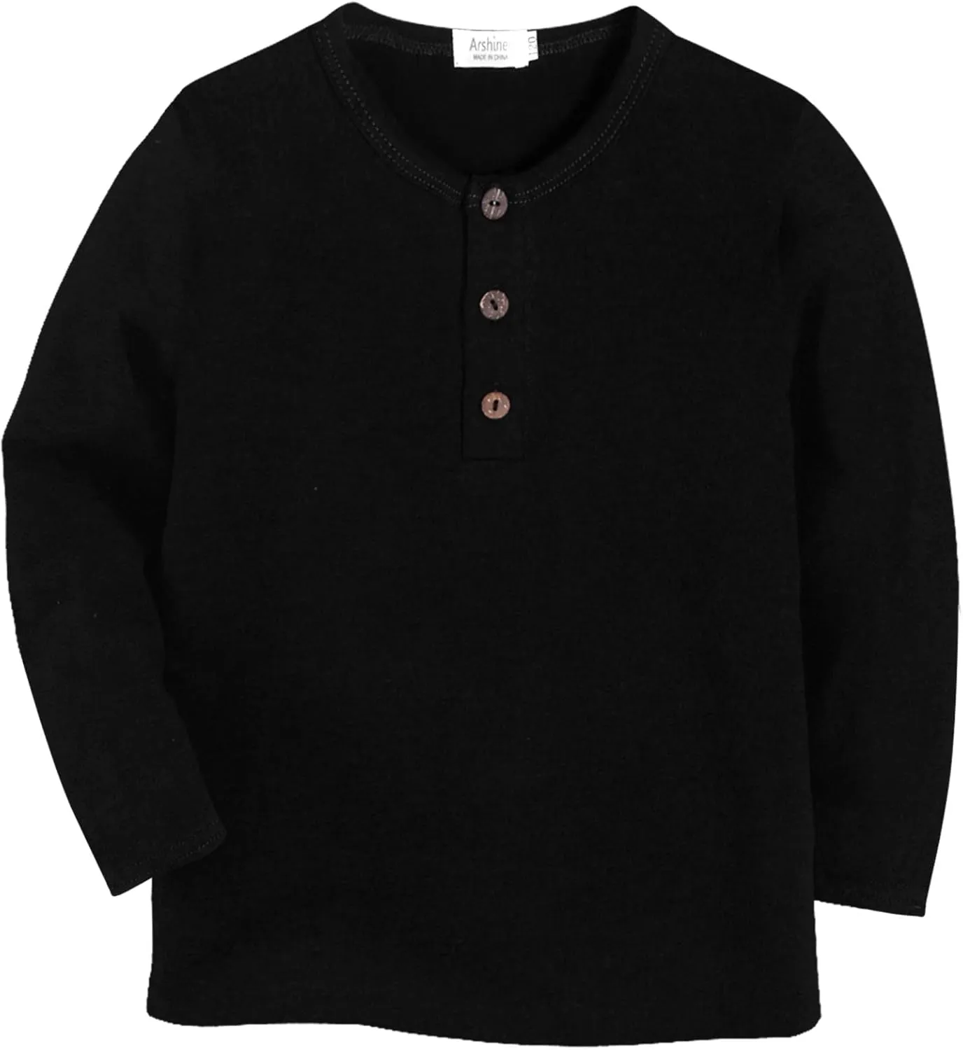 Arshiner Toddler Boys 3 Pack Long-Sleeve Henley T-Shirts Casual Cotton Graphic Shirt for 2-9 Years