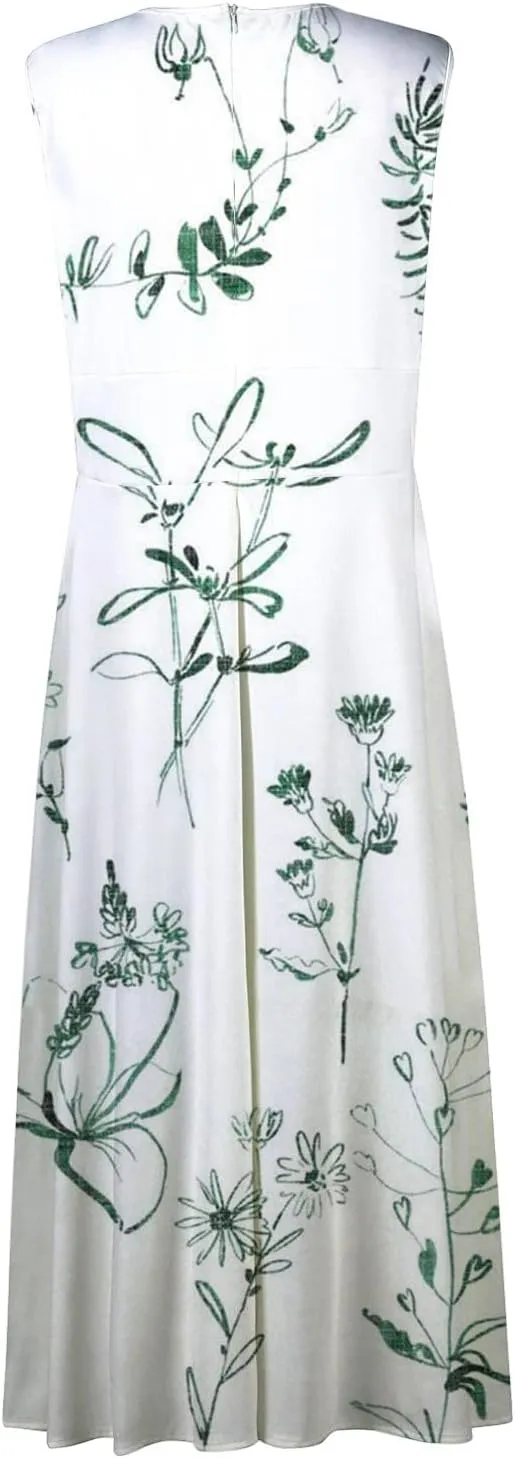 Beach Dresses for Women,Spring Summer Trendy Elegant V Neck Wrap Floral Boho Dress Flowy Ruched Hawaiian Maxi Dress