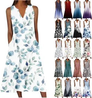 Beach Sundresses for Women 2025 Vacation Loose Flowy Midi Sun Dress Casual Plus Size Summer Boho Long Dresses Trendy