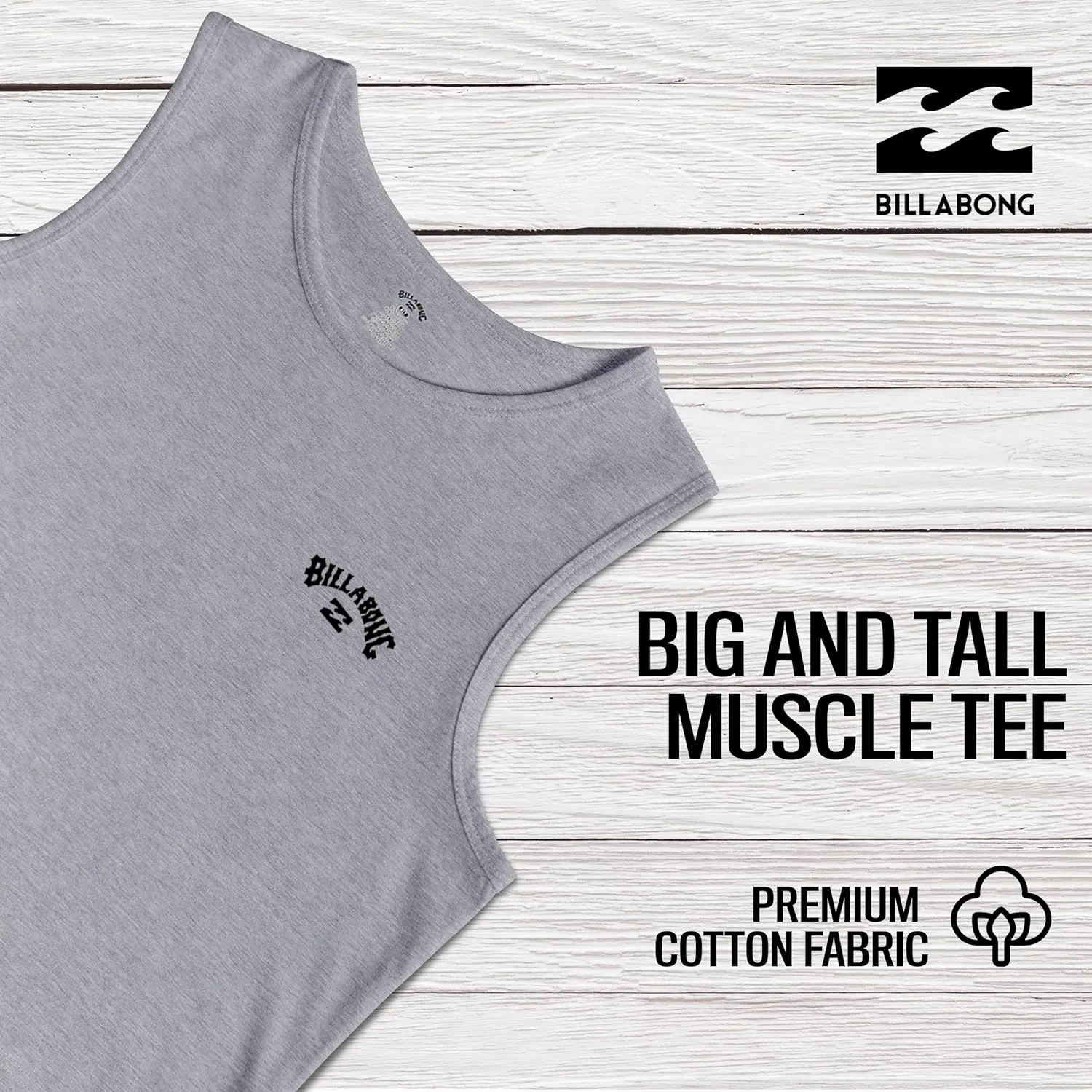 Billabong Big and Tall Tank Tops for Men - Cotton Mens Sleeveless Muscle T Shirt