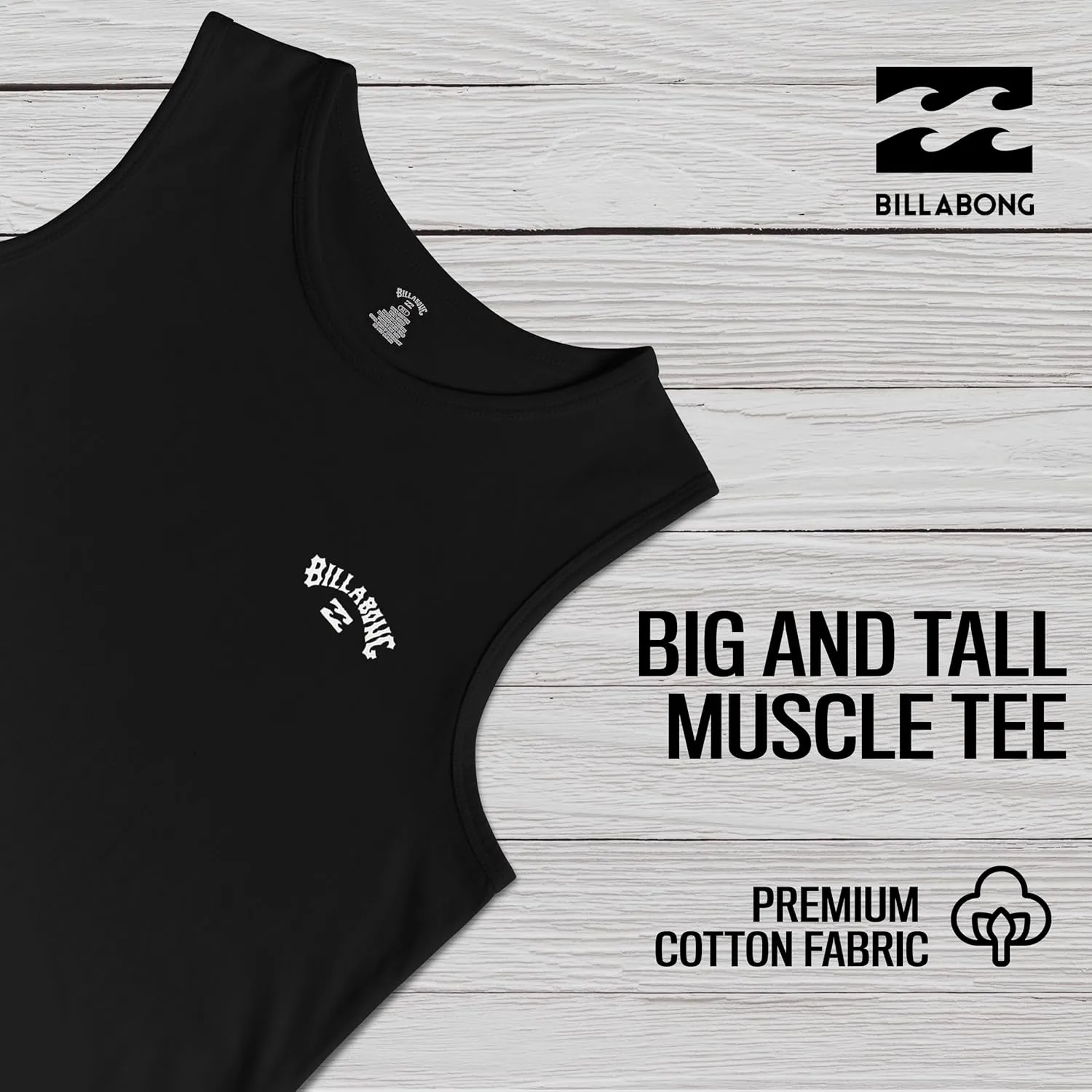 Billabong Big and Tall Tank Tops for Men - Cotton Mens Sleeveless Muscle T Shirt