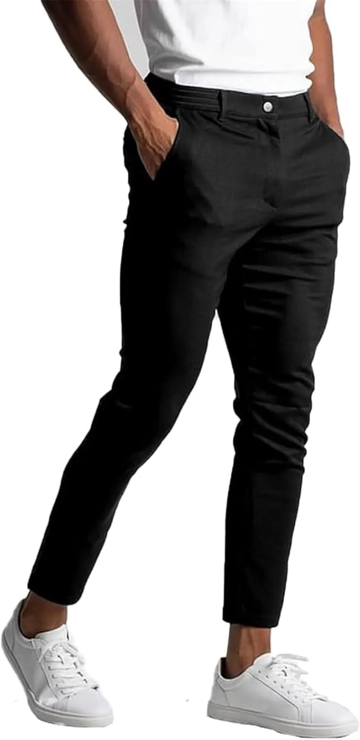 Bizgent Chinos, Chinos Pants Men, Slim Fit Pants Pants for MenClassic-Fit Wrinkle-Resistant Slim Fit Pants