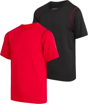 Black Bear Boys Youth Dry Fit T-Shirt - 2 Pack Active Athletic Performance Short Sleeve Shirts for Teens (Size: 4-18)
