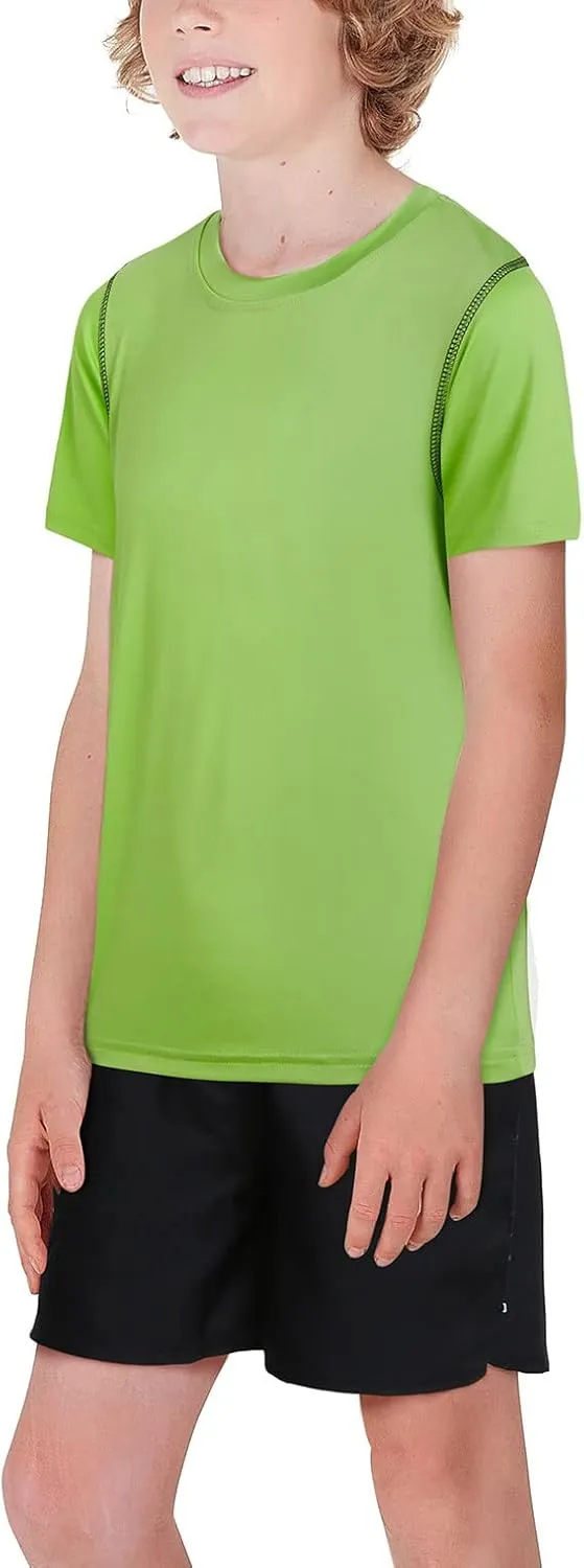 Black Bear Boys Youth Dry Fit T-Shirt - 2 Pack Active Athletic Performance Short Sleeve Shirts for Teens (Size: 4-18)