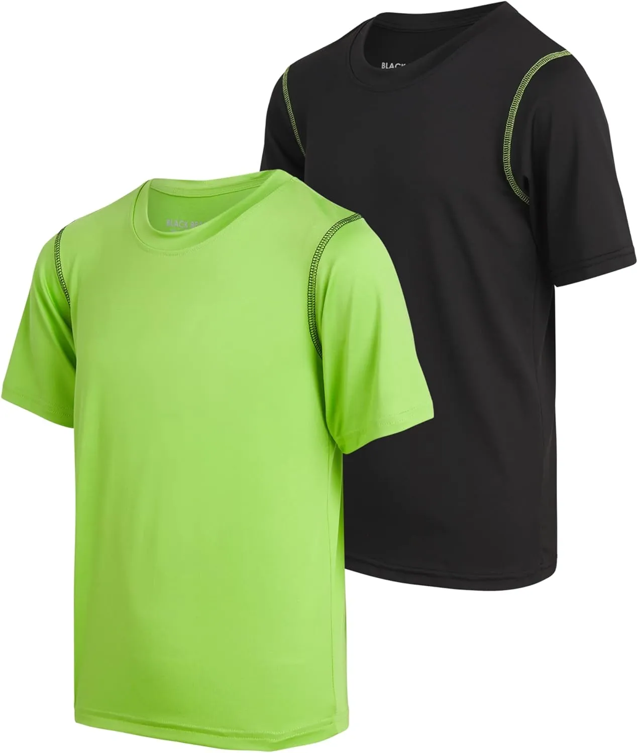 Black Bear Boys Youth Dry Fit T-Shirt - 2 Pack Active Athletic Performance Short Sleeve Shirts for Teens (Size: 4-18)