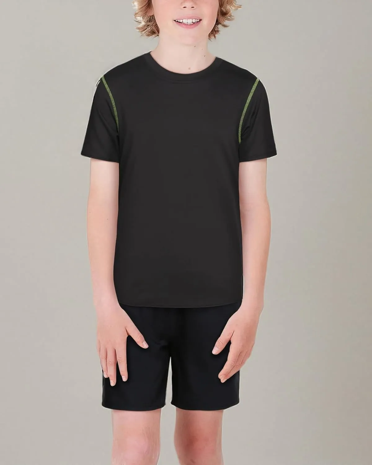 Black Bear Boys Youth Dry Fit T-Shirt - 2 Pack Active Athletic Performance Short Sleeve Shirts for Teens (Size: 4-18)