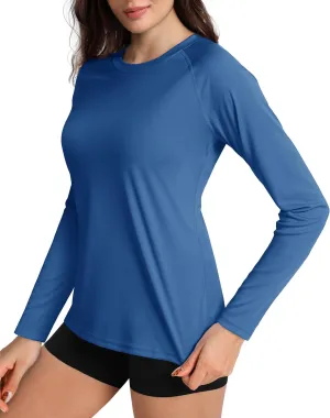 Boladeci Women's Sun Shirts UPF 50  UV Protection Rash Guard Long Sleeve Swim Shirts Quick Dry Lightweight Workout Tops
