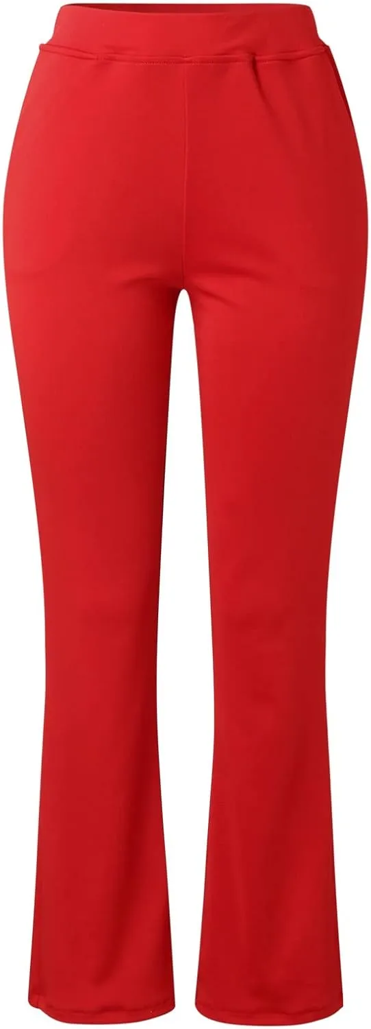 Business Casual Pants for Women, 4 Way Stretch Bootleg Yoga Pants Workout Slacks, High Waisted Business Work Pants