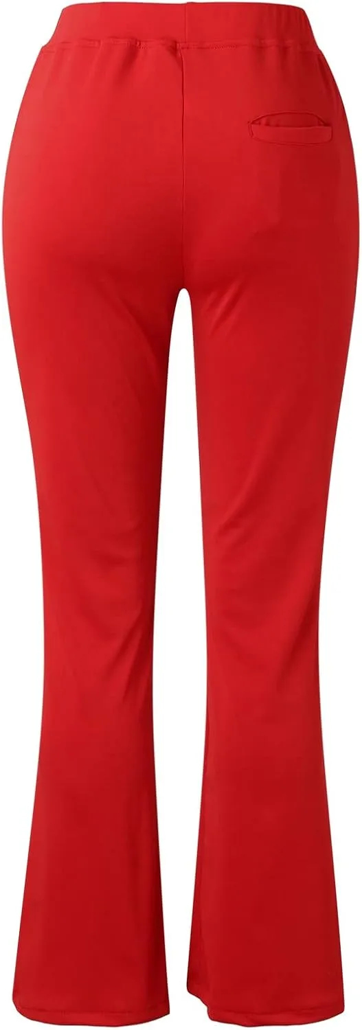 Business Casual Pants for Women, 4 Way Stretch Bootleg Yoga Pants Workout Slacks, High Waisted Business Work Pants