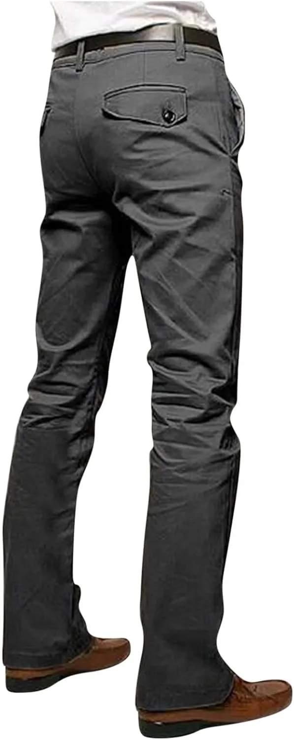 Business Casual Slacks Men's Golf Pants Casual Business Work Skinny Fit Dress Lightweight Trousers with Pockets