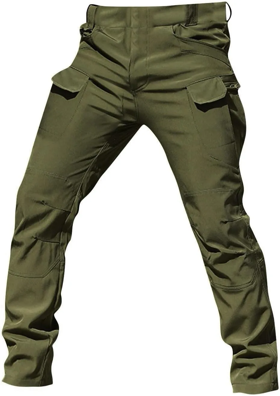 Camo Pants Men Cargo Multi Pockets Straight Fit Pants Slim Ripstop Stretch Y2K Pants Tapered Fit Match Trousers Work