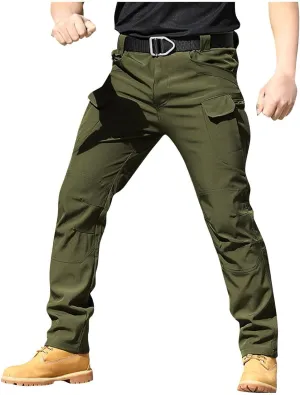 Camo Pants Men Cargo Multi Pockets Straight Fit Pants Slim Ripstop Stretch Y2K Pants Tapered Fit Match Trousers Work