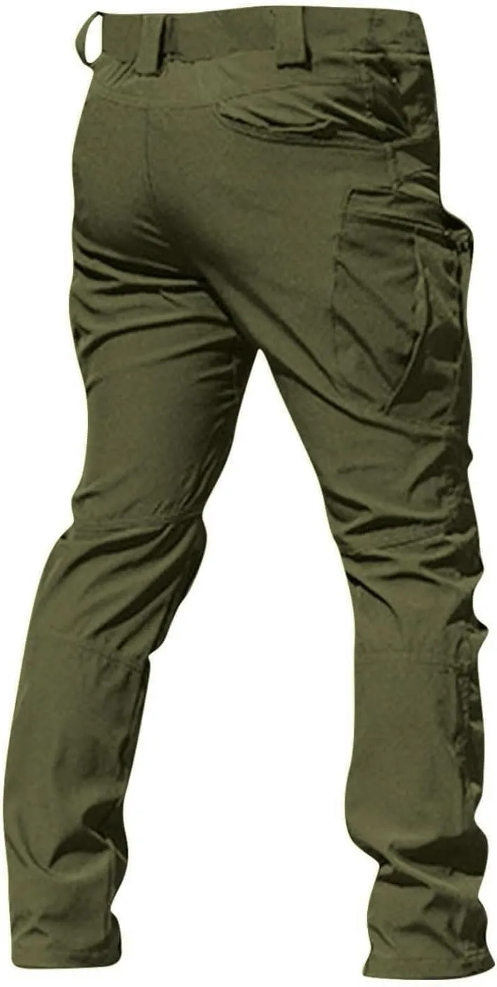 Camo Pants Men Cargo Multi Pockets Straight Fit Pants Slim Ripstop Stretch Y2K Pants Tapered Fit Match Trousers Work