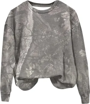 Camo Sweatshirts for Women Maplr Leaf Print Crewneck Sweatshirts Long Sleeve Oversized Pullover Fall Camo Sweater