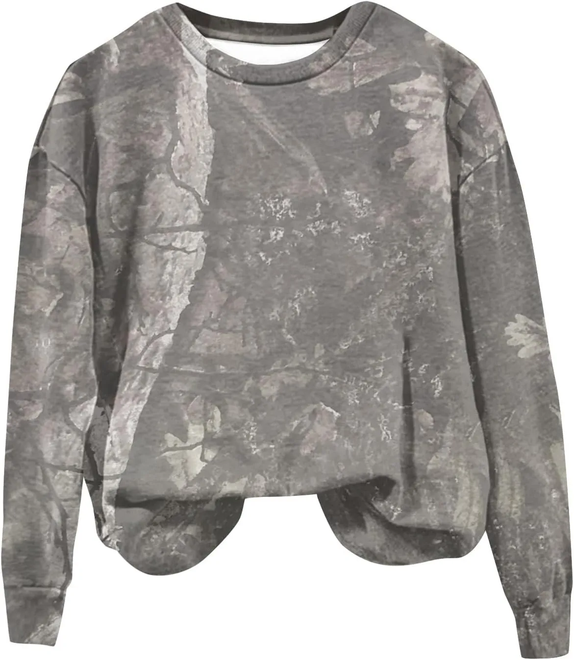 Camo Sweatshirts for Women Maplr Leaf Print Crewneck Sweatshirts Long Sleeve Oversized Pullover Fall Camo Sweater