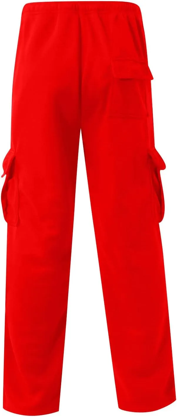 Cargo Pants for Men Gym Elastic Waist Drawstring Hiking Pants Fashion Sweatpants with Pockets Workout Joggers Trouser