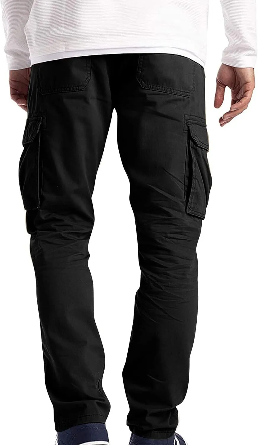 Cargo Pants for Men Slim Fit Plus Size Work Pants 3XL-5XL Stretch Casual Outdoor Hiking Pants Twill Denim Cargo Pants