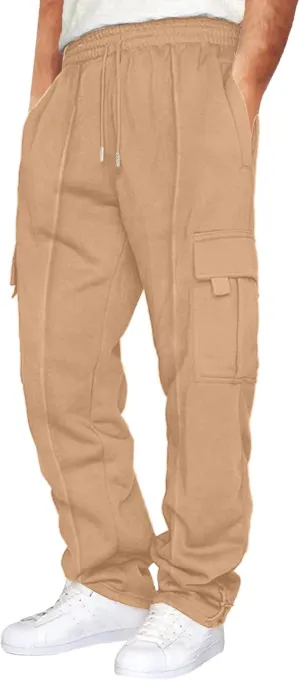 Cargo Pants For Men Stretch Drawstring Elastic Waist Sweatpants Tall Regular Fit Pants Tall Joggers Trousers