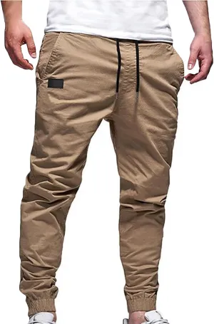 Casual Joggers Pants for Men Slim-Fit Sweatpants Cargo Pants Outdoor Running Jogging Workout Pants with Pockets