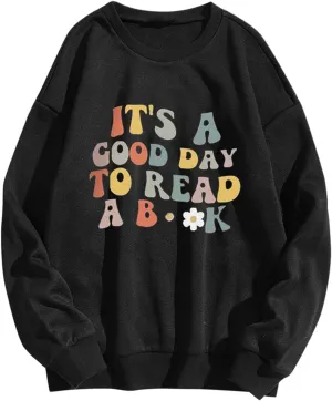 Ceboyel Womens Letter Graphic Print Sweatshirts Crew Neck Pullover Tops Long Sleeve Cute Shirts Trendy Girls Teen Clothes