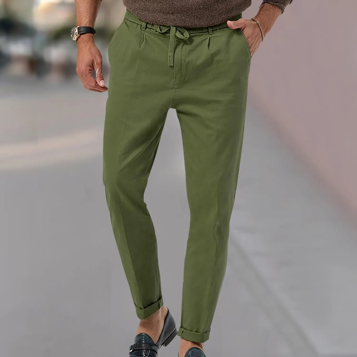 Chinos Pants for Men's,Fashion Chino Dress Pants Classic Suit Trousers Slim Fit Skinny Straight Leg Dress Trousers