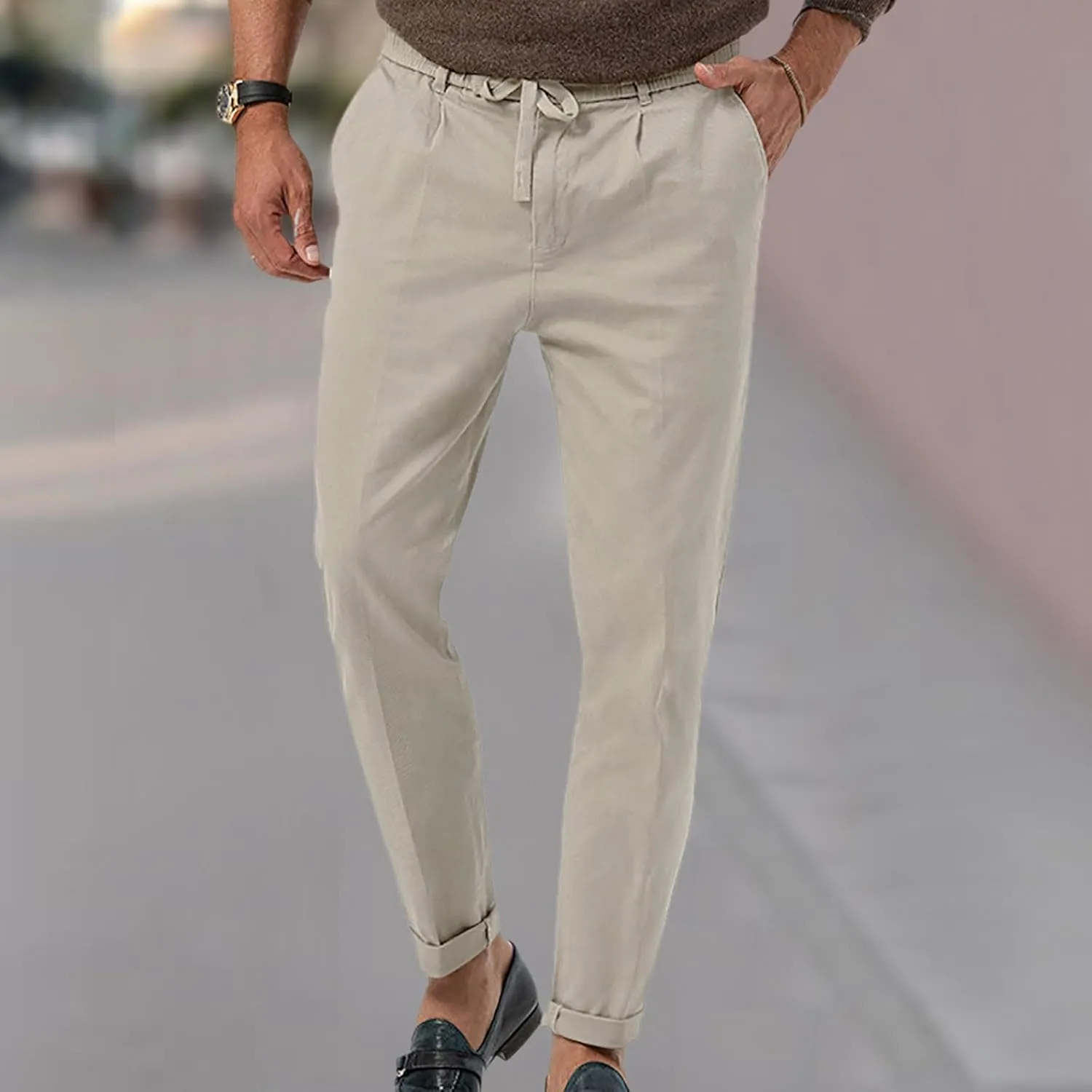 Chinos Pants for Men's,Fashion Chino Dress Pants Classic Suit Trousers Slim Fit Skinny Straight Leg Dress Trousers