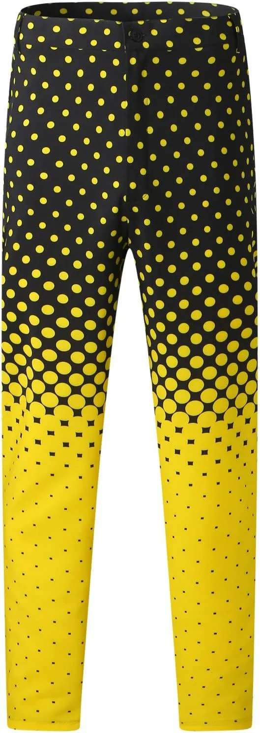 Chinos Pants for Men's,Fashion Print Zipper Button Slim Fit Formal Dress Pants Work Skinny Dress Trousers