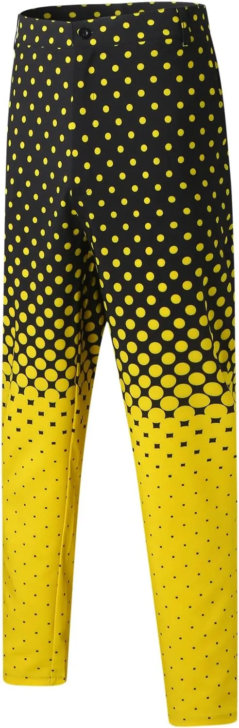 Chinos Pants for Men's,Fashion Print Zipper Button Slim Fit Formal Dress Pants Work Skinny Dress Trousers