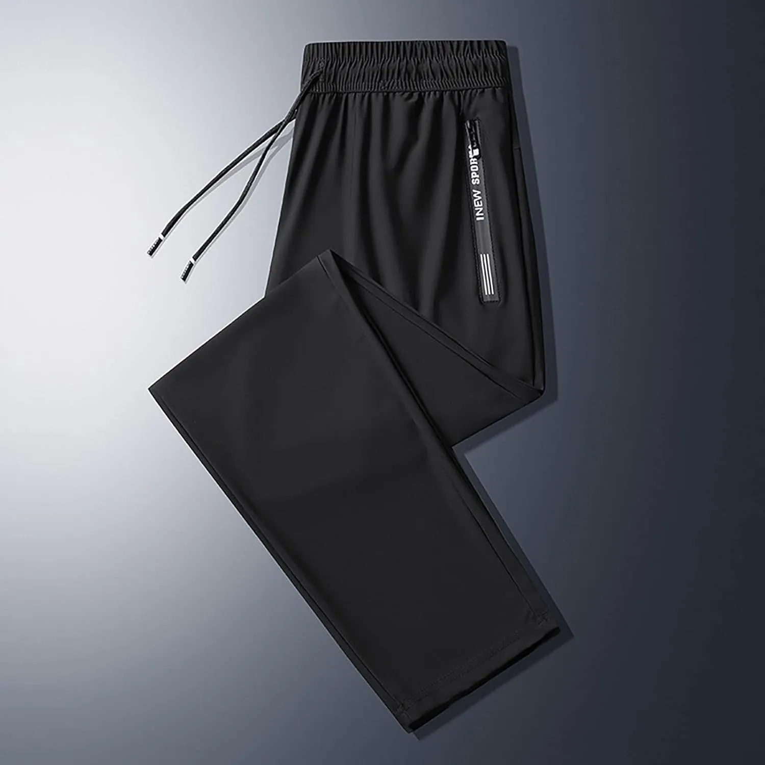 Chinos Pants Men Elastic Waist Drawstring Athletic Pants Quick Dry Lightweight Jogging Hiking Pants Plus Size Baggy Trousers