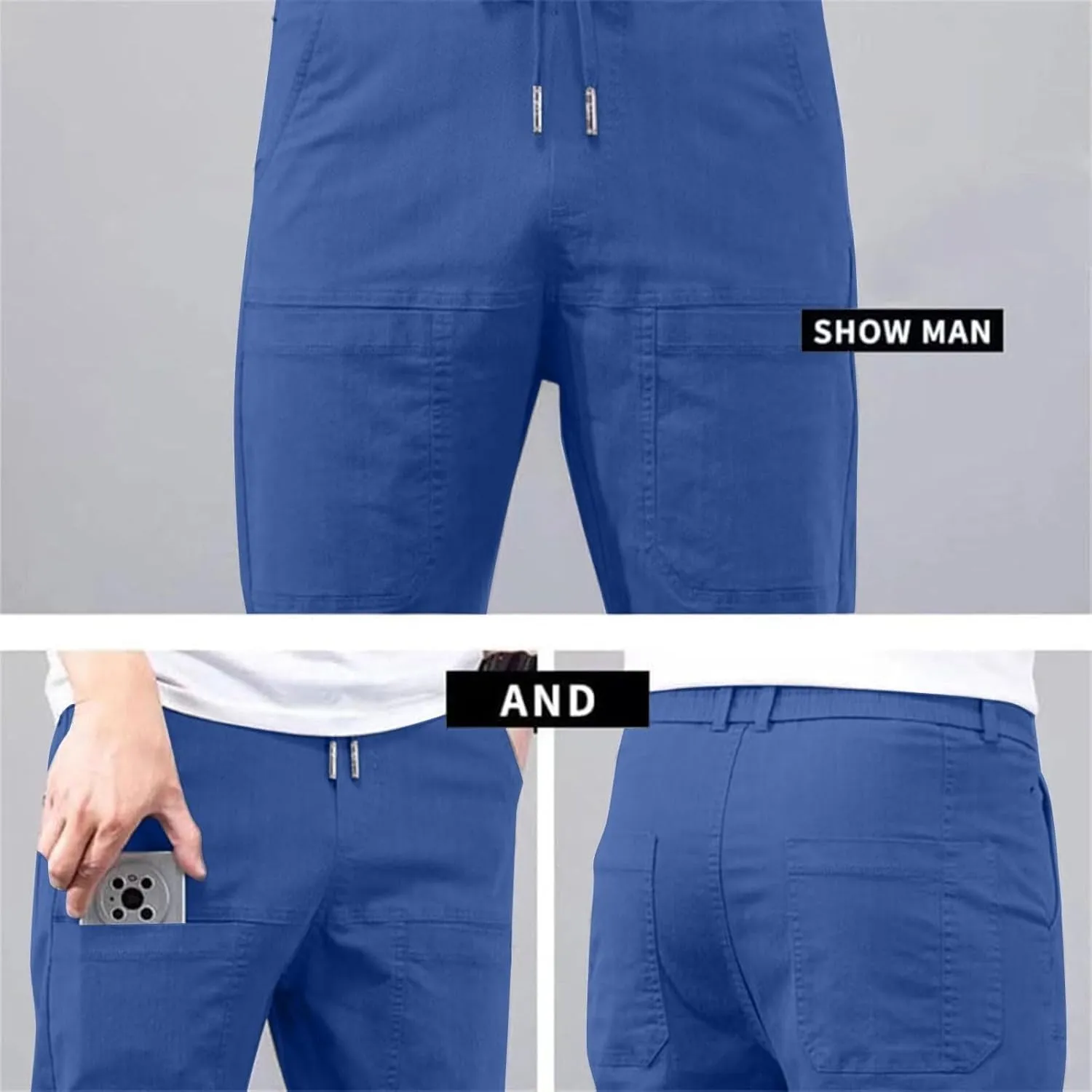 Chinos Pants Men, Stretch Active Chino Pants Slim Fit Mens Slacks Tapered Pants Twill Cargo Casual Pants Golf Jogger