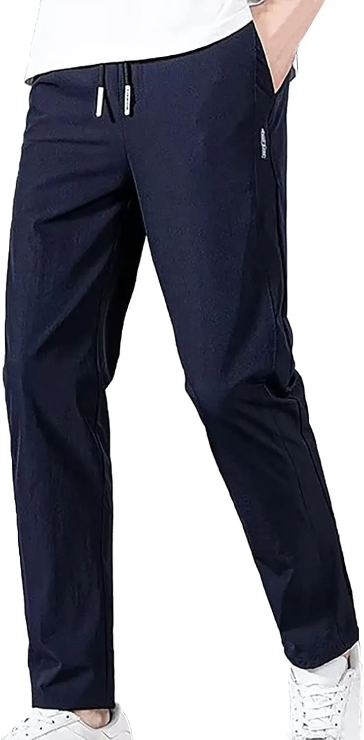 Chinos Slim Fit Men's Pants with Deep Pockets Loose Fit Casual Jogging Trousers for Running Workout