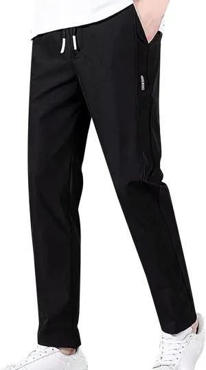 Chinos Slim Fit Men's Pants with Deep Pockets Loose Fit Casual Jogging Trousers for Running Workout