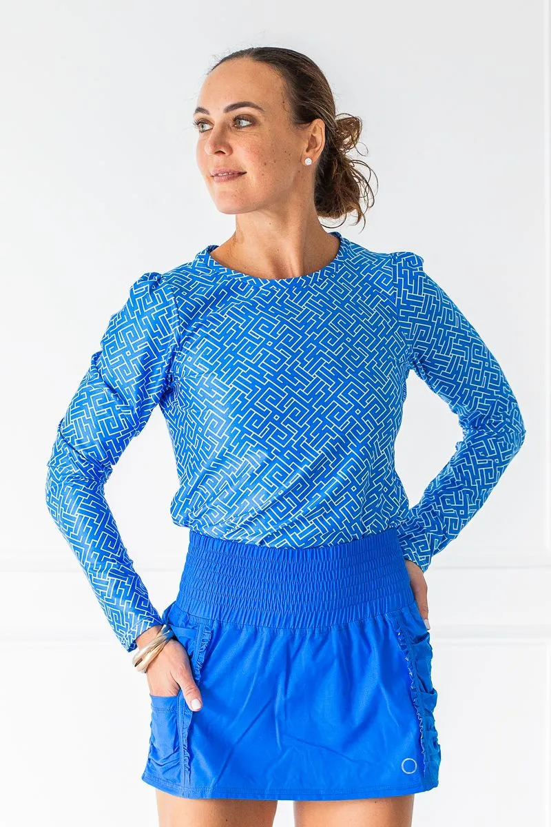 Crew Top Long Print - Royal