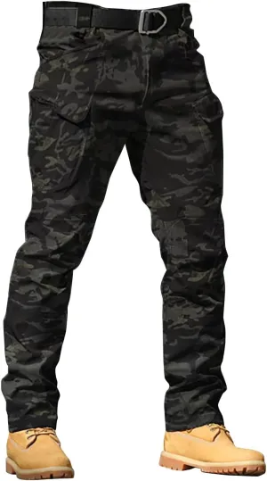 CRNTCEM Mens Camo Cargo Pants Straight Leg Army Combat Military Trousers Cotton Tactical Work Hunting Camouflage Pants