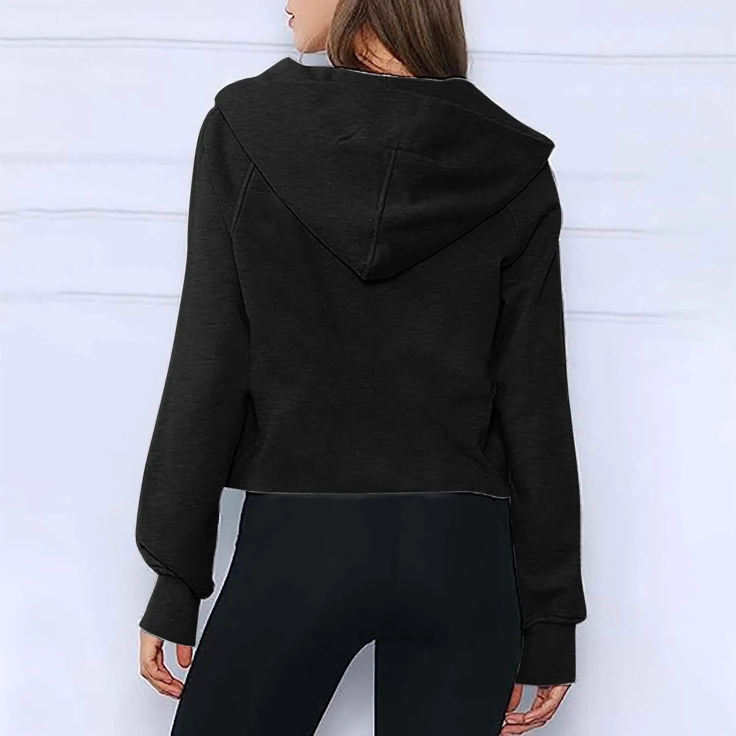 Crop Sweatshirts For Women Half Zip Up Hoodies Fall Fashion Outfits 2023 Long Sleeve Oversized Quarter Zip Pullovers