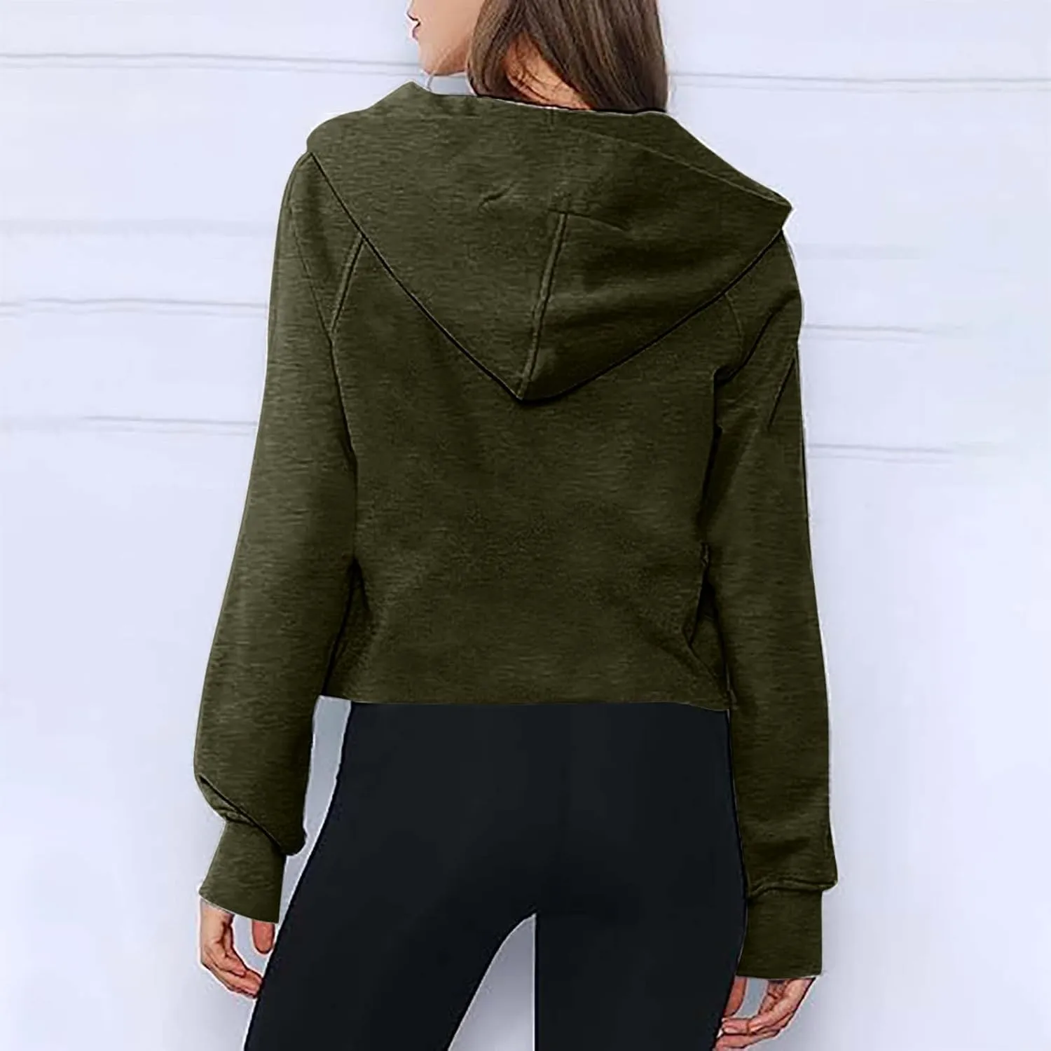 Crop Sweatshirts For Women Half Zip Up Hoodies Fall Fashion Outfits 2023 Long Sleeve Oversized Quarter Zip Pullovers