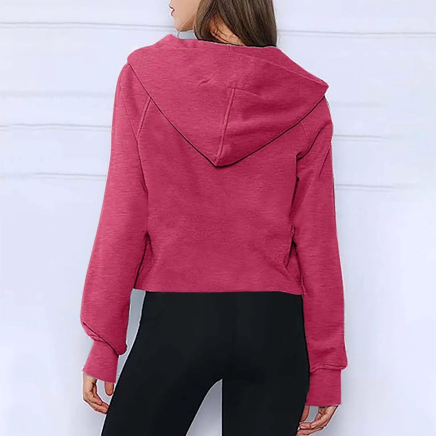 Crop Sweatshirts For Women Half Zip Up Hoodies Fall Fashion Outfits 2023 Long Sleeve Oversized Quarter Zip Pullovers