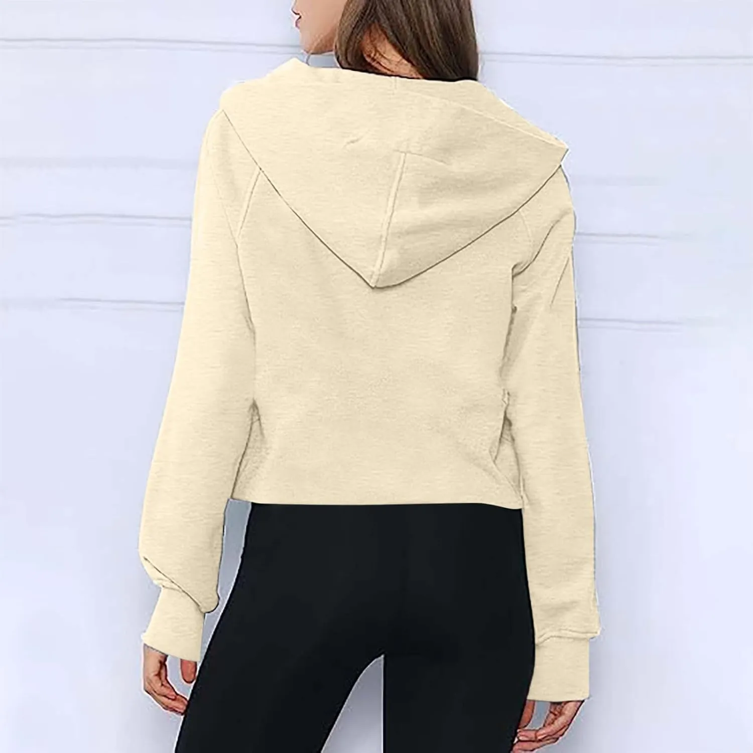 Crop Sweatshirts For Women Half Zip Up Hoodies Fall Fashion Outfits 2023 Long Sleeve Oversized Quarter Zip Pullovers
