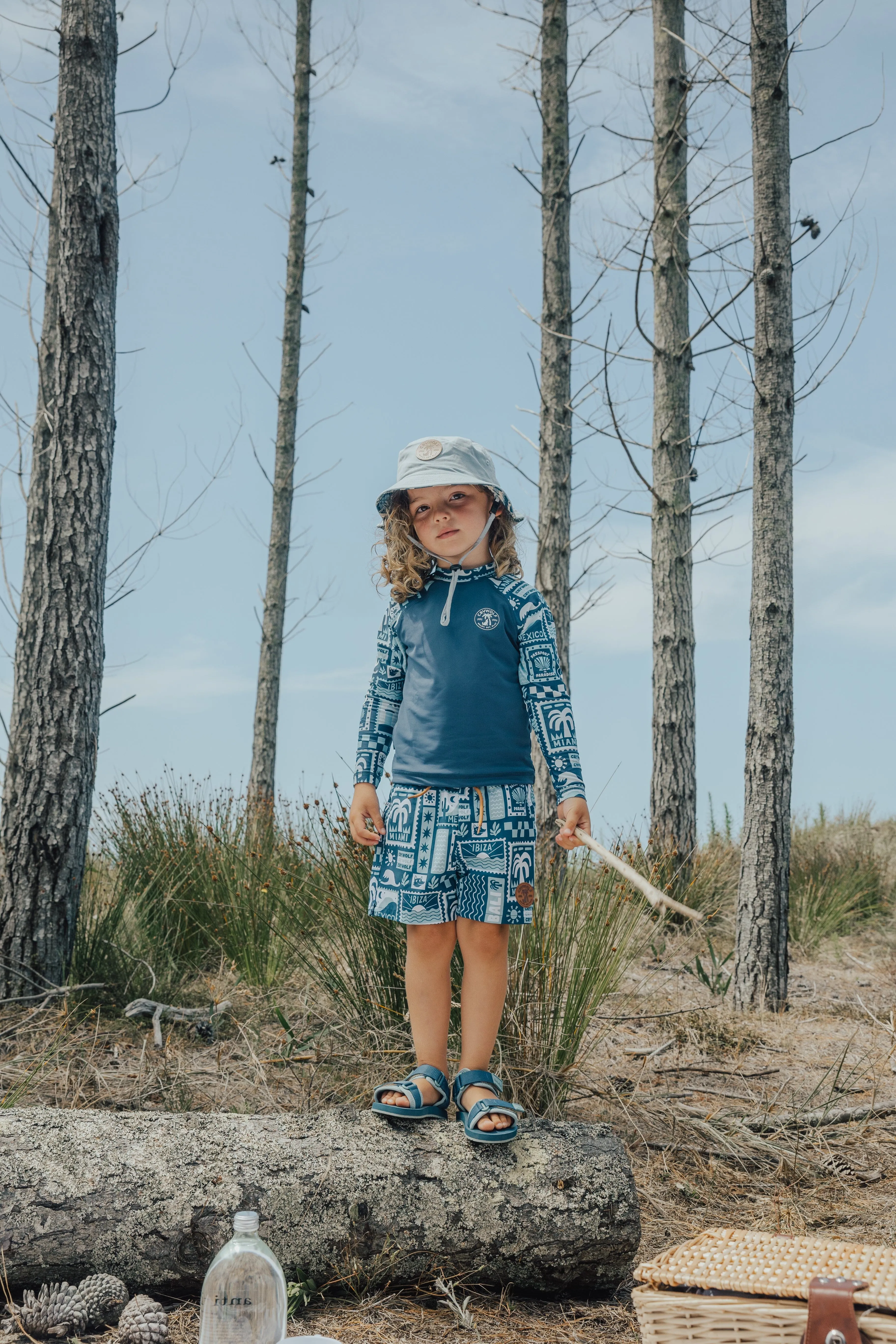 Crywolf Rash Vest - Blue Postcards