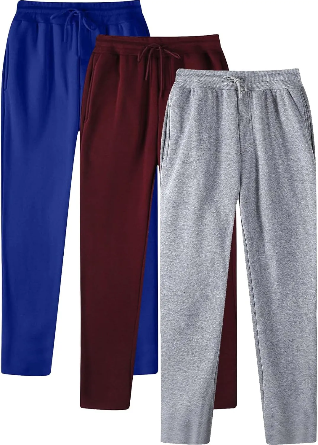 Ctreela 3 Pack Mens Casual Athletic Sweatpants with Pockets, Basic Workout Gym Joggers Pants for Men Running Jogging Pants