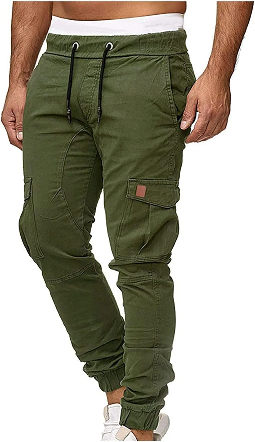 Ctreela Fashion Slim Fit Jogger for Men Hip Hop Urban Track Pants Athletic Low Rise Chino Pants Gym Training Workout Pants