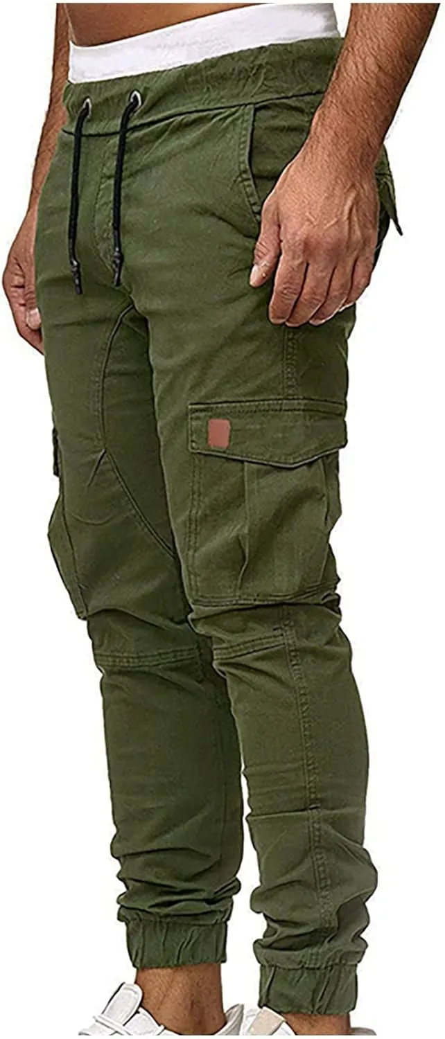 Ctreela Fashion Slim Fit Jogger for Men Hip Hop Urban Track Pants Athletic Low Rise Chino Pants Gym Training Workout Pants