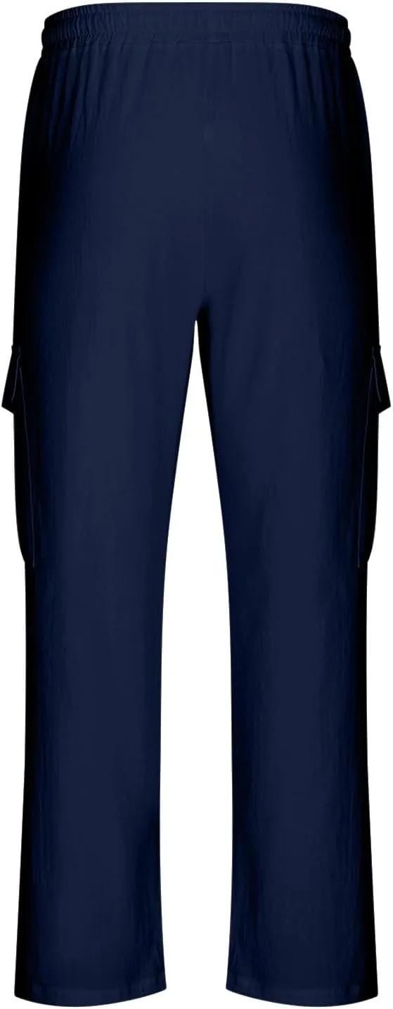 Ctreela Men Baggy Sweatpants Casual Autumn Straight Leg Basic Beach Pants Solid Drawstring Elastic Waisted Lounge Pants