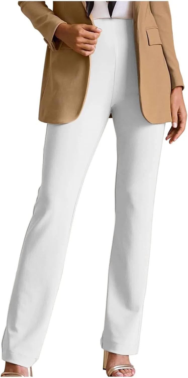 Ctreela Women High Waist Slacks Work Casual Slim Fit Dress Pants Flare Leg Bootcut Office Trousers Soft Leisure Pants
