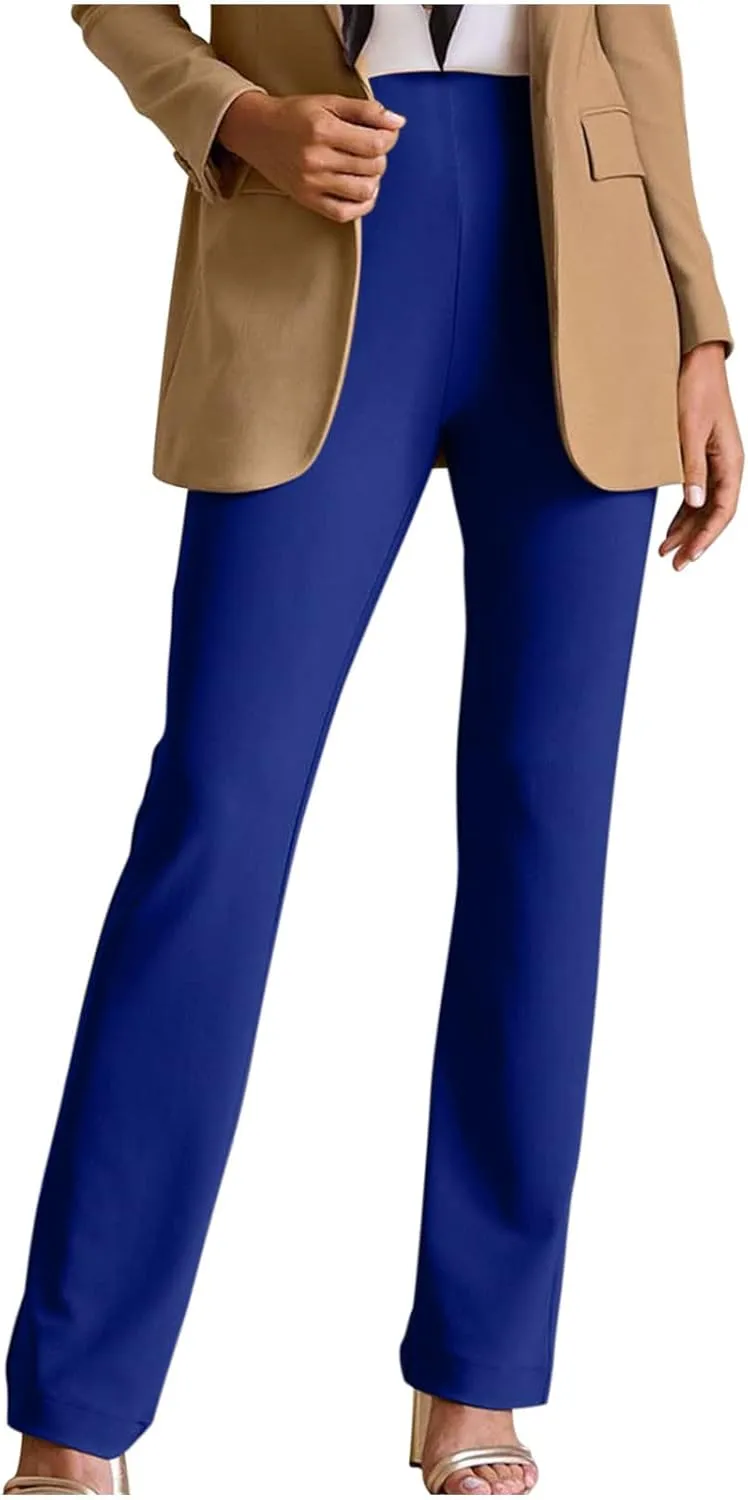Ctreela Women High Waist Slacks Work Casual Slim Fit Dress Pants Flare Leg Bootcut Office Trousers Soft Leisure Pants