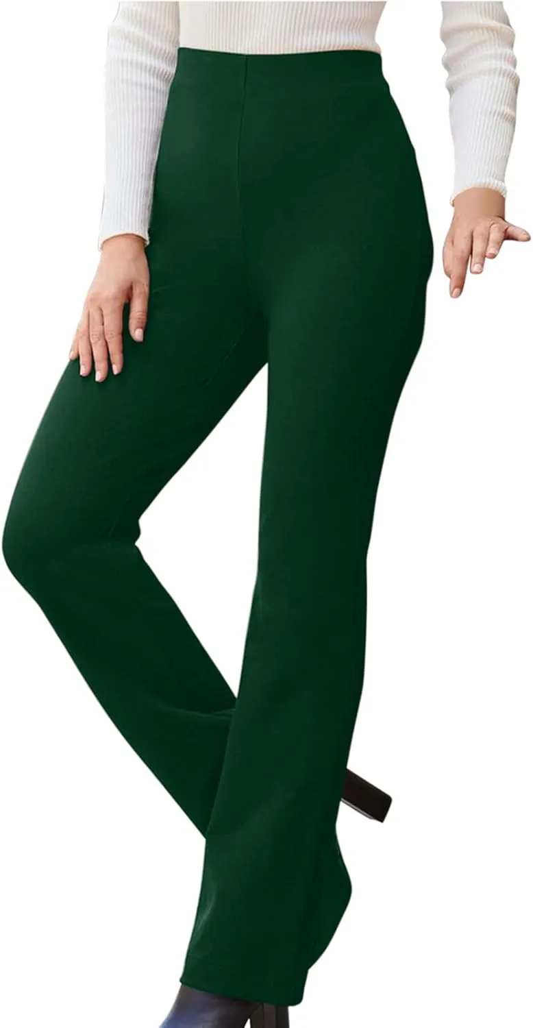 Ctreela Women High Waist Slacks Work Casual Slim Fit Dress Pants Flare Leg Bootcut Office Trousers Soft Leisure Pants