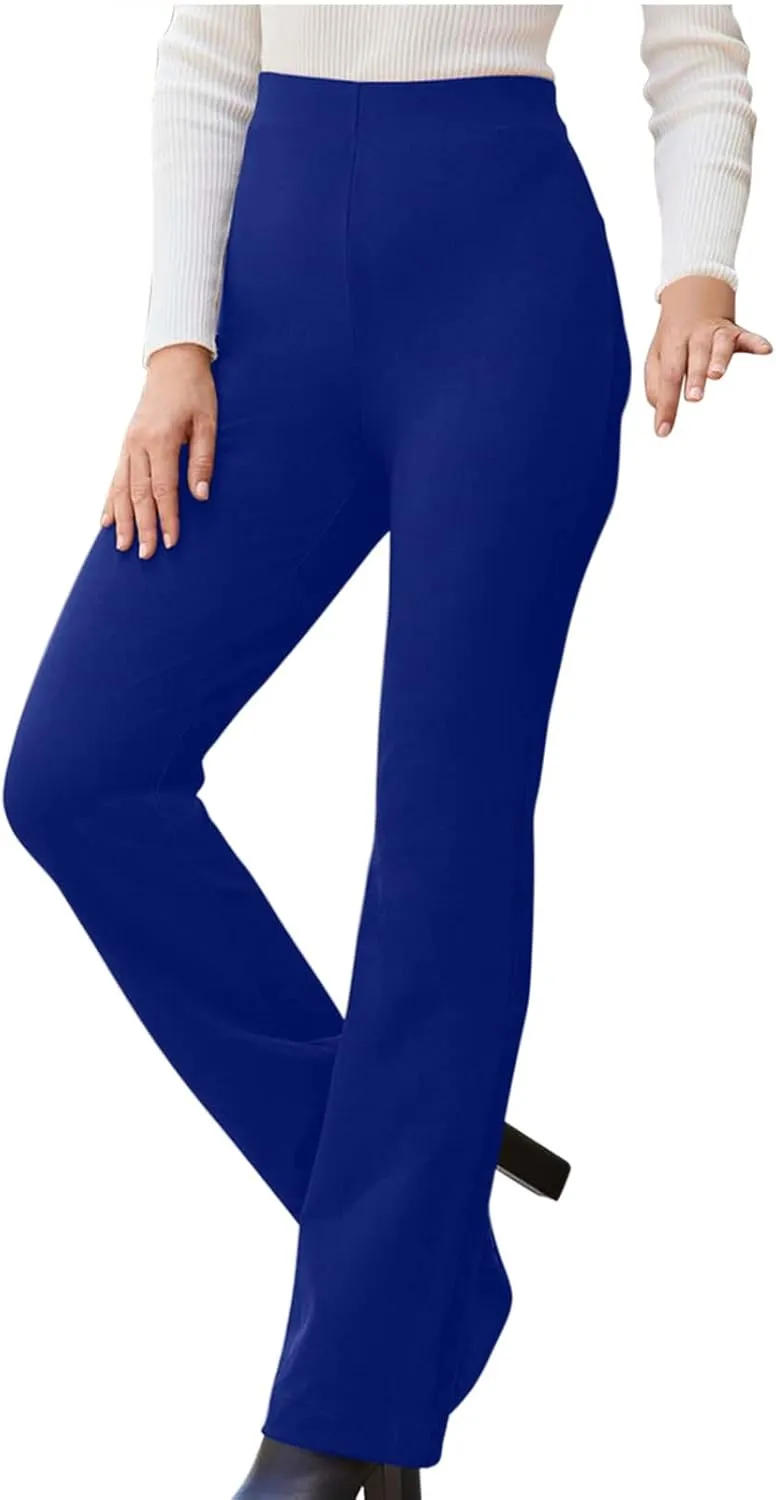 Ctreela Women High Waist Slacks Work Casual Slim Fit Dress Pants Flare Leg Bootcut Office Trousers Soft Leisure Pants