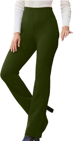 Ctreela Women High Waist Slacks Work Casual Slim Fit Dress Pants Flare Leg Bootcut Office Trousers Soft Leisure Pants